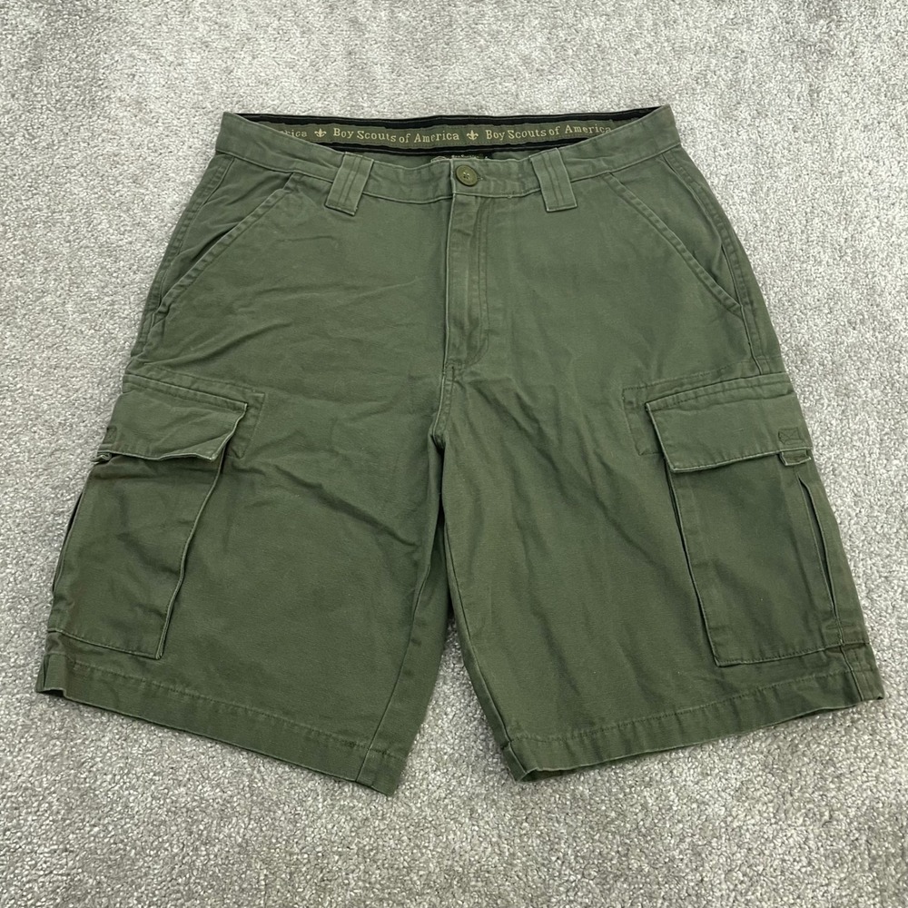Boy Scouts of America Cargo Shorts Mens 32 Canvas Uniform Green Cotton